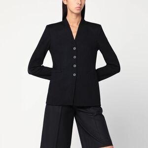 Harris Wharf London Black Single-Breasted Jacket In Virgin Wool Women